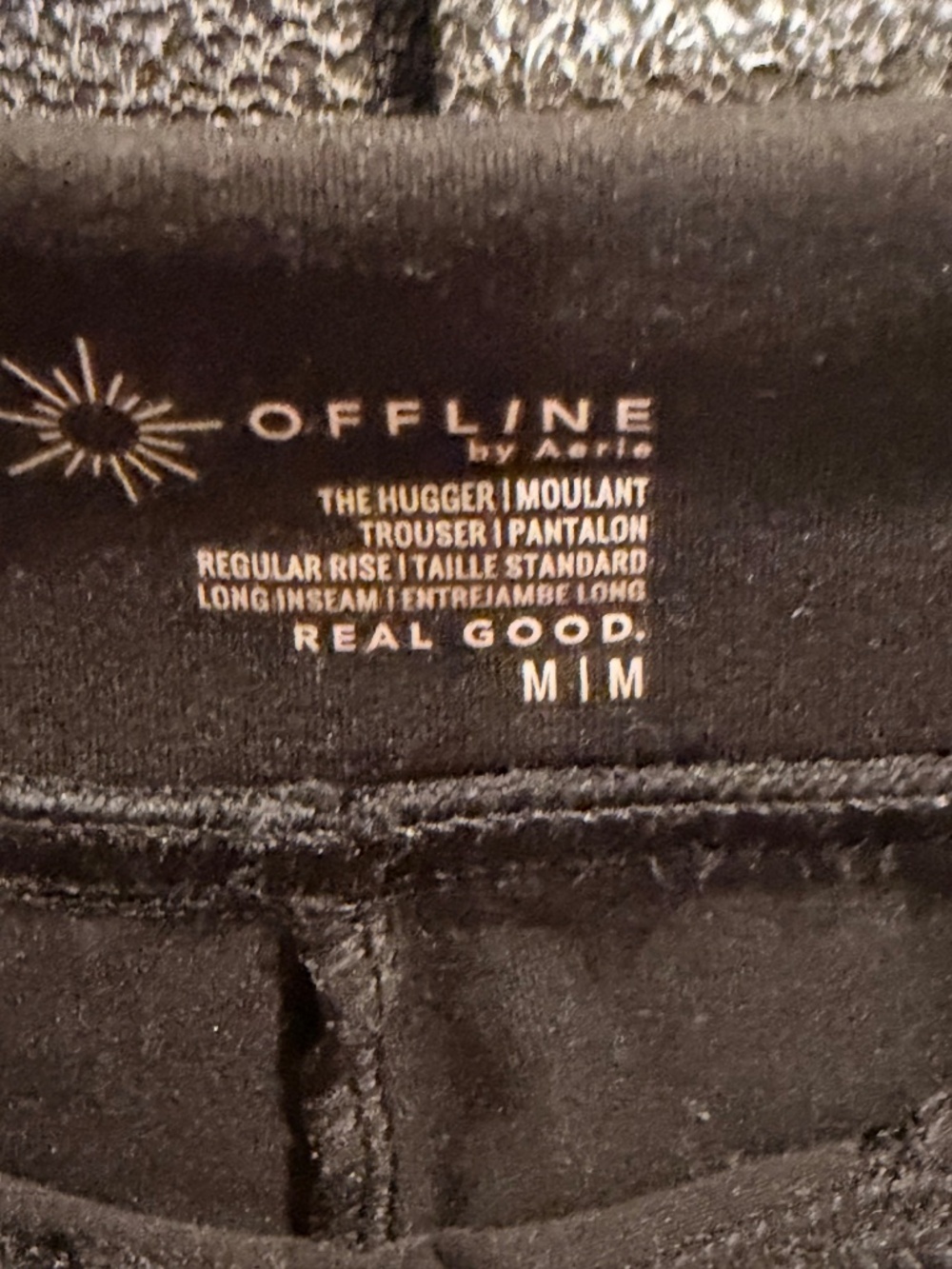 Offline by Aerie The Hugger Trouser Black Wide Leg Pants Women’s M Long Athleisu - Picture 7 of 9